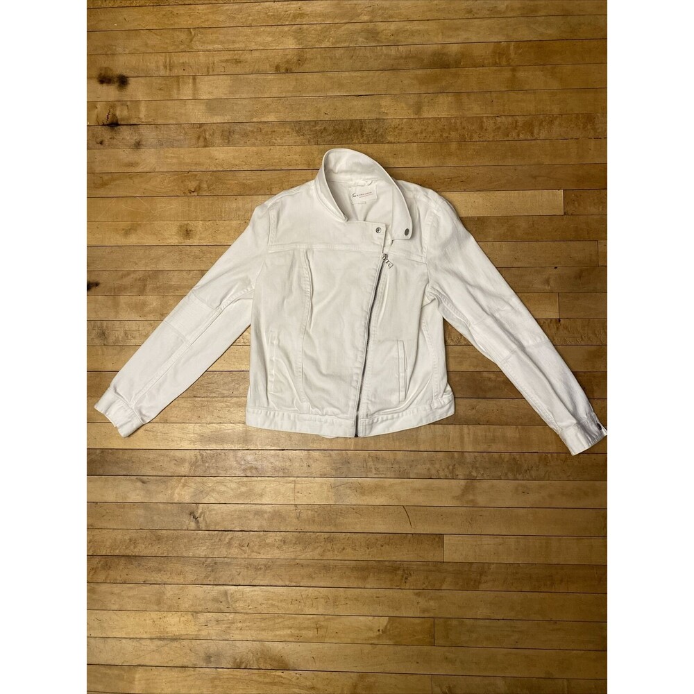 Vince Camuto Two Jacket Women’s Medium White Denim Jeans High Collar